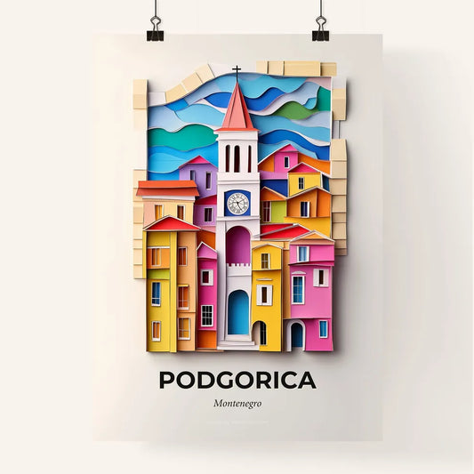 Vivid Podgorica, Montenegro, Colorful Poster