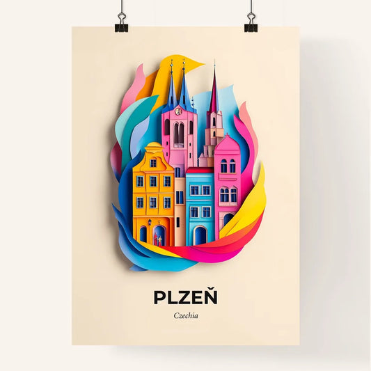 Vivid Plzeň, Czechia, Colorful Poster