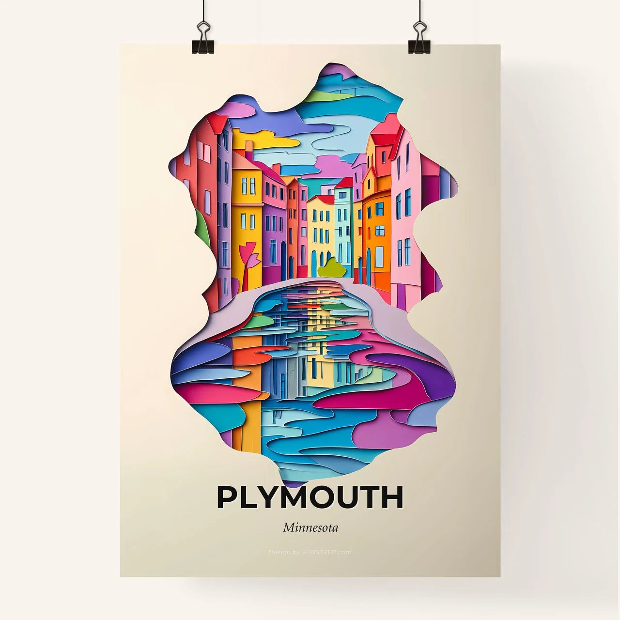Vivid Plymouth, Minnesota, Colorful Poster
