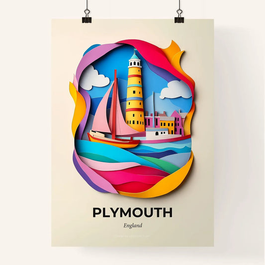 Vivid Plymouth, England, Colorful Poster