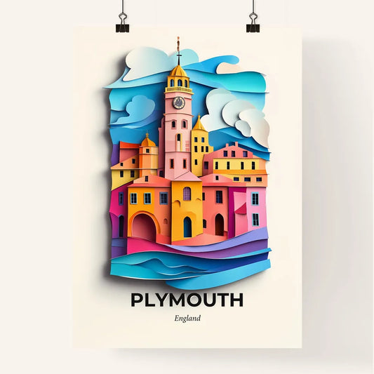 Vivid Plymouth, England, Colorful Poster