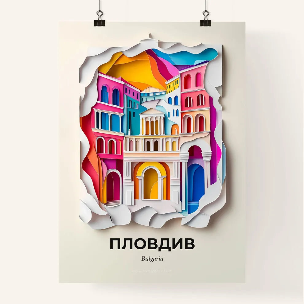 Vivid Plovdiv, Bulgaria, Colorful Poster