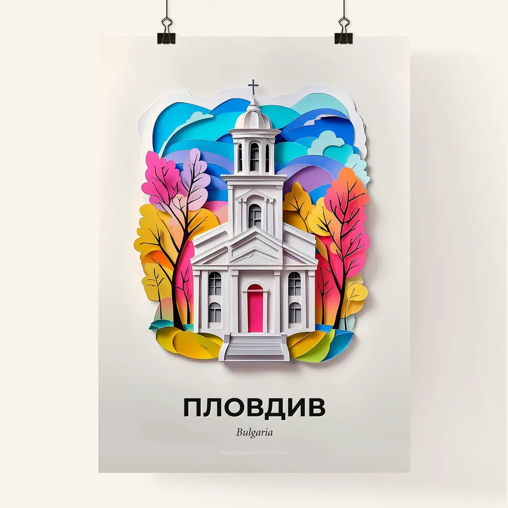 Vivid Plovdiv, Bulgaria, Colorful Poster