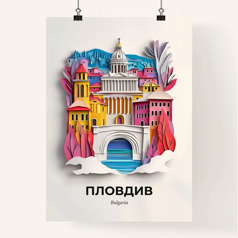 Vivid Plovdiv, Bulgaria, Colorful Poster