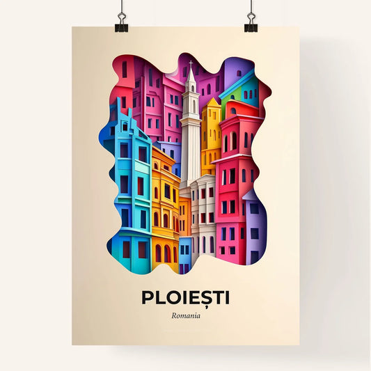 Vivid Ploiești, Romania, Colorful Poster