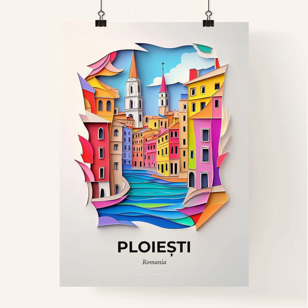 Vivid Ploiești, Romania, Colorful Poster