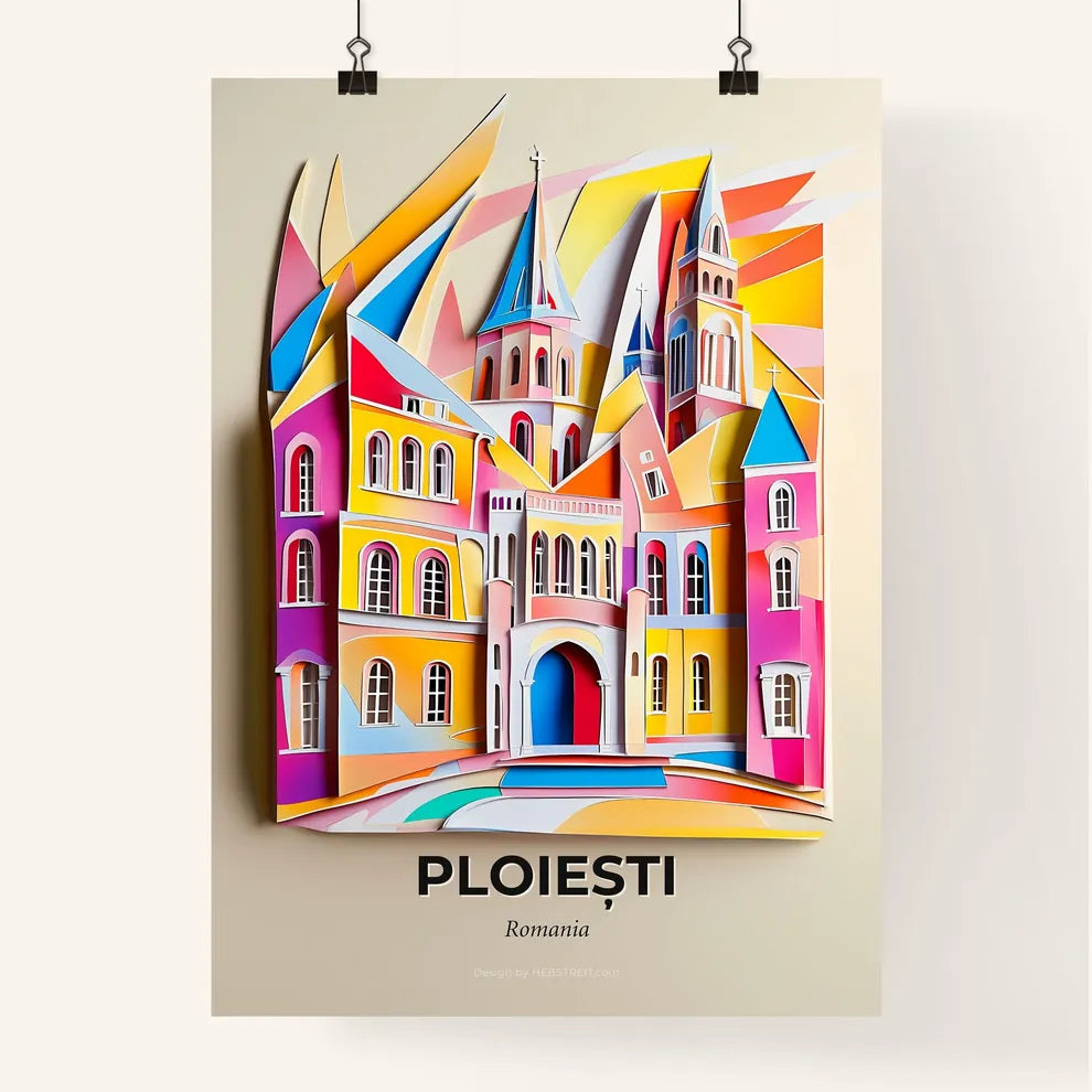 Vivid Ploiești, Romania, Colorful Poster