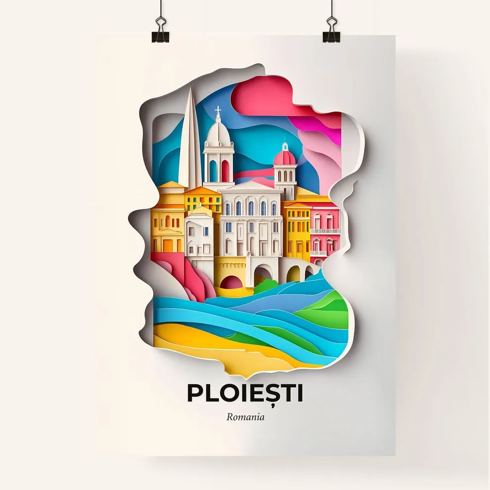 Vivid Ploiești, Romania, Colorful Poster