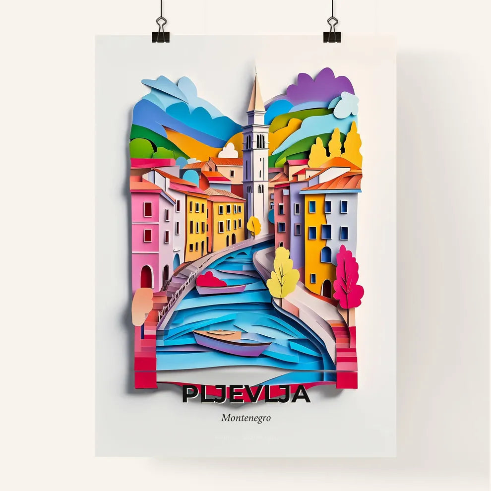 Vivid Pljevlja, Montenegro, Colorful Poster
