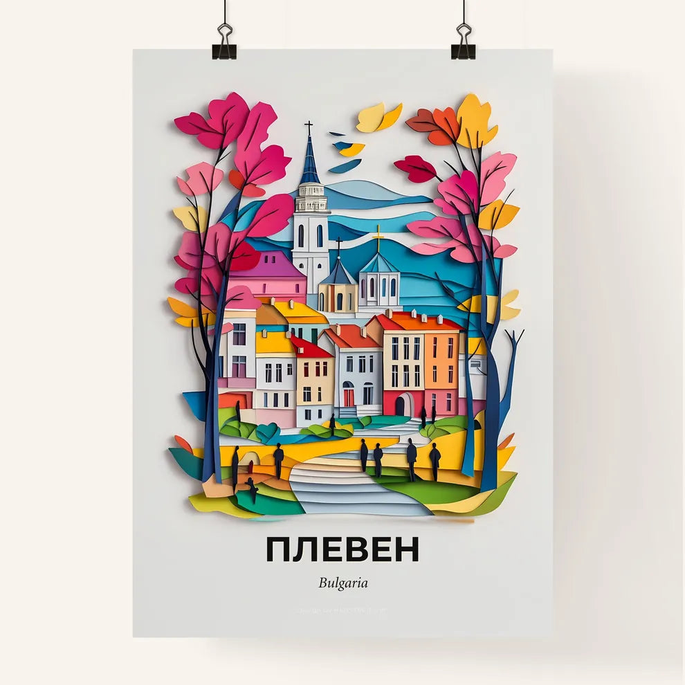 Vivid Pleven, Bulgaria, Colorful Poster