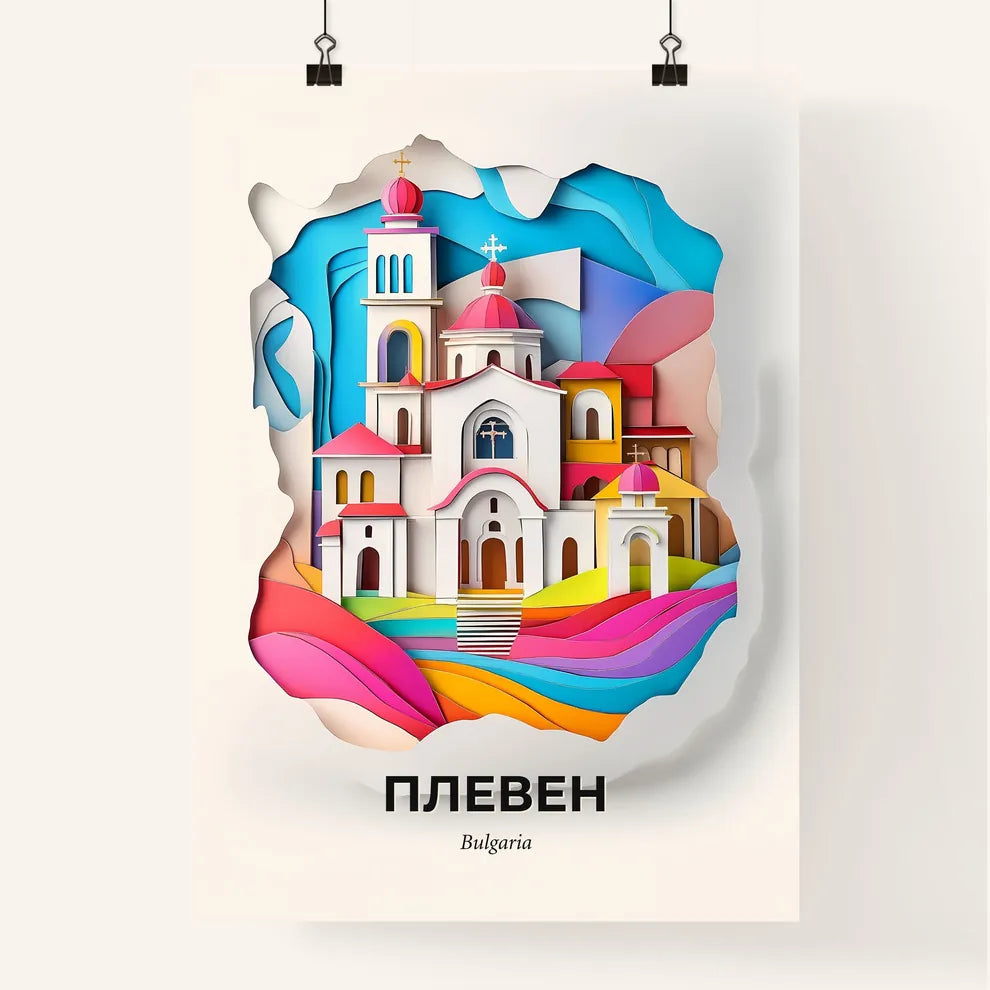 Vivid Pleven, Bulgaria, Colorful Poster