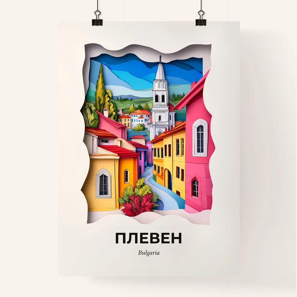 Vivid Pleven, Bulgaria, Colorful Poster