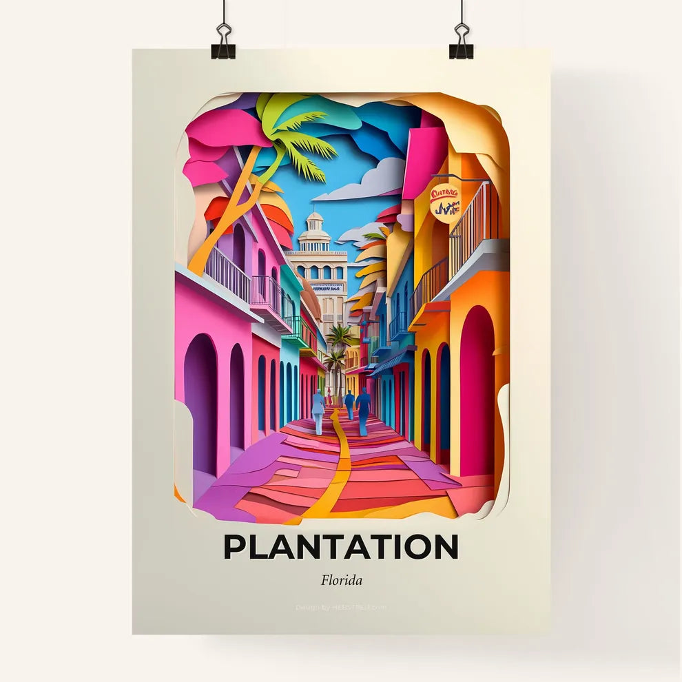 Vivid Plantation, Florida, Colorful Poster