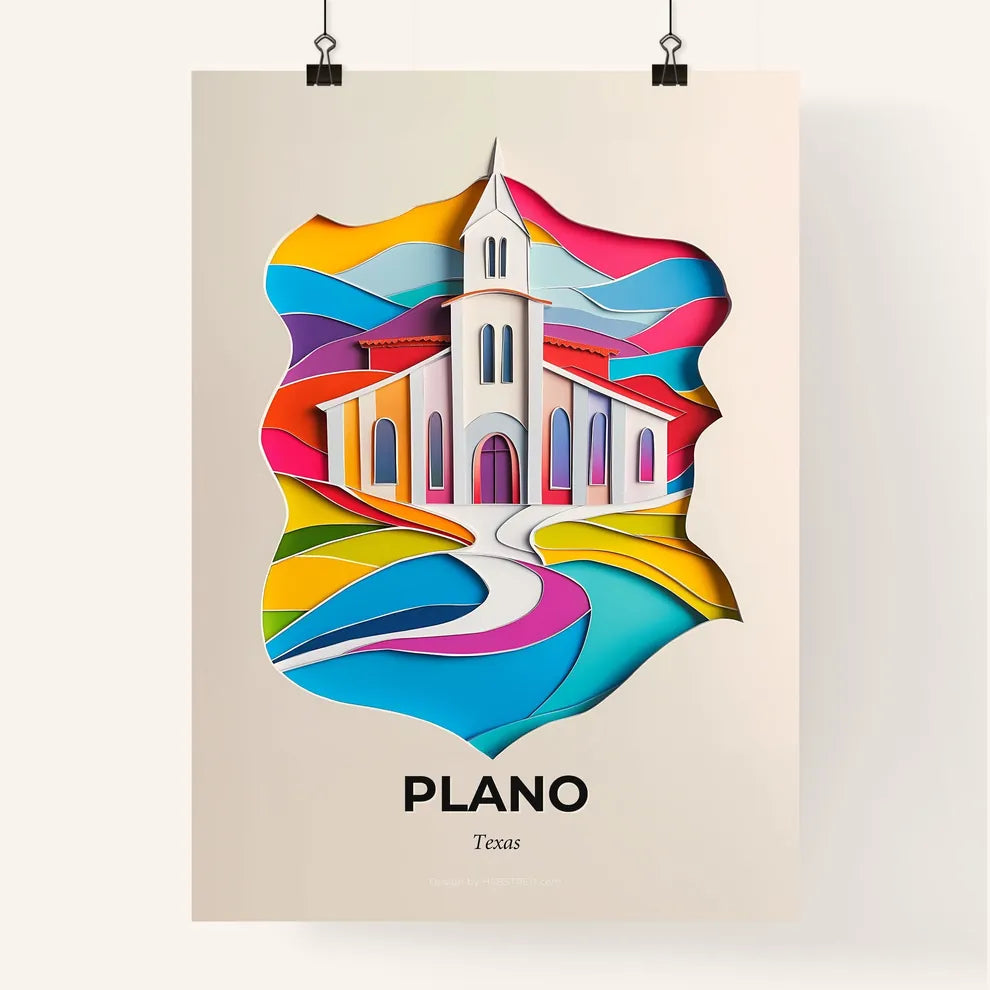 Vivid Plano, Texas, Colorful Poster