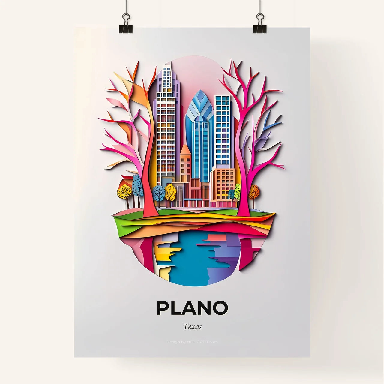 Vivid Plano, Texas, Colorful Poster