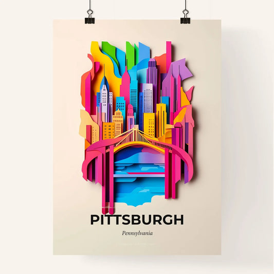 Vivid Pittsburgh, Pennsylvania, Colorful Poster
