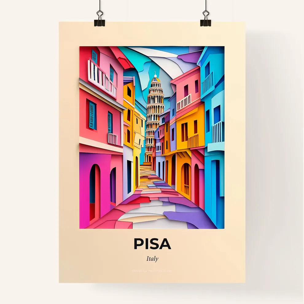 Vivid Pisa, Italy, Colorful Poster