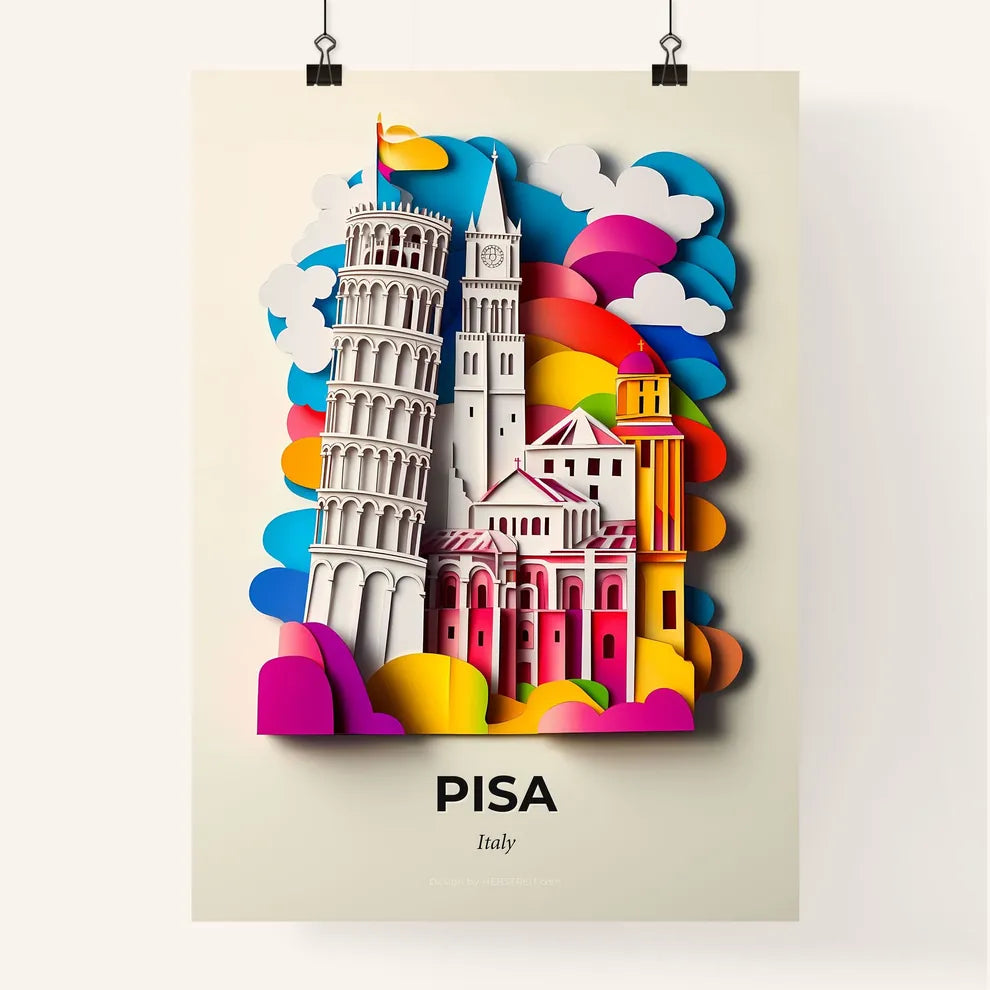Vivid Pisa, Italy, Colorful Poster