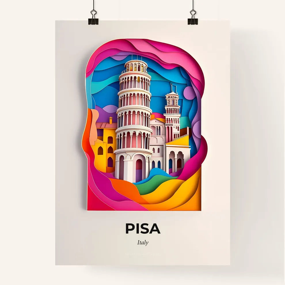 Vivid Pisa, Italy, Colorful Poster