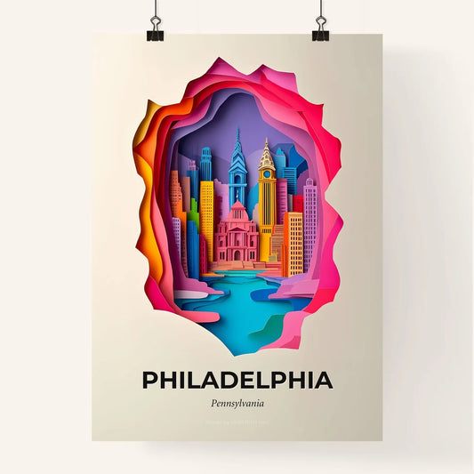 Vivid Philadelphia, Pennsylvania, Colorful Poster