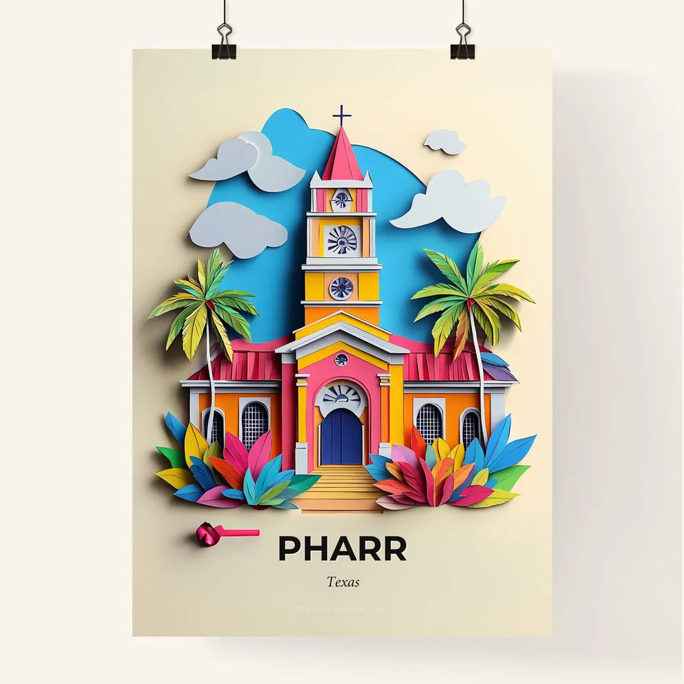 Vivid Pharr, Texas, Colorful Poster