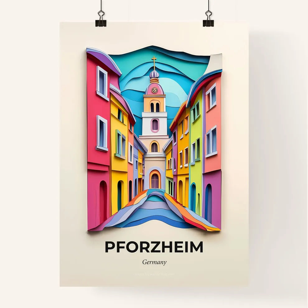 Vivid Pforzheim, Germany, Colorful Poster