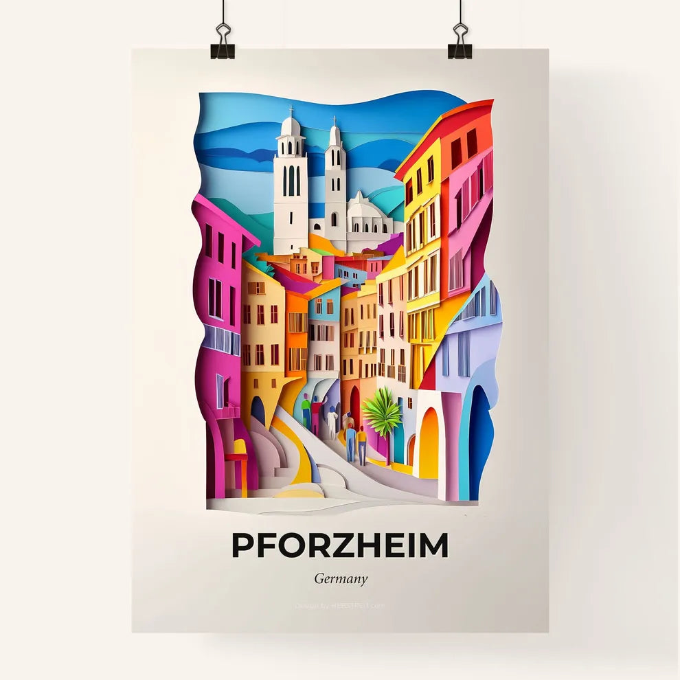 Vivid Pforzheim, Germany, Colorful Poster