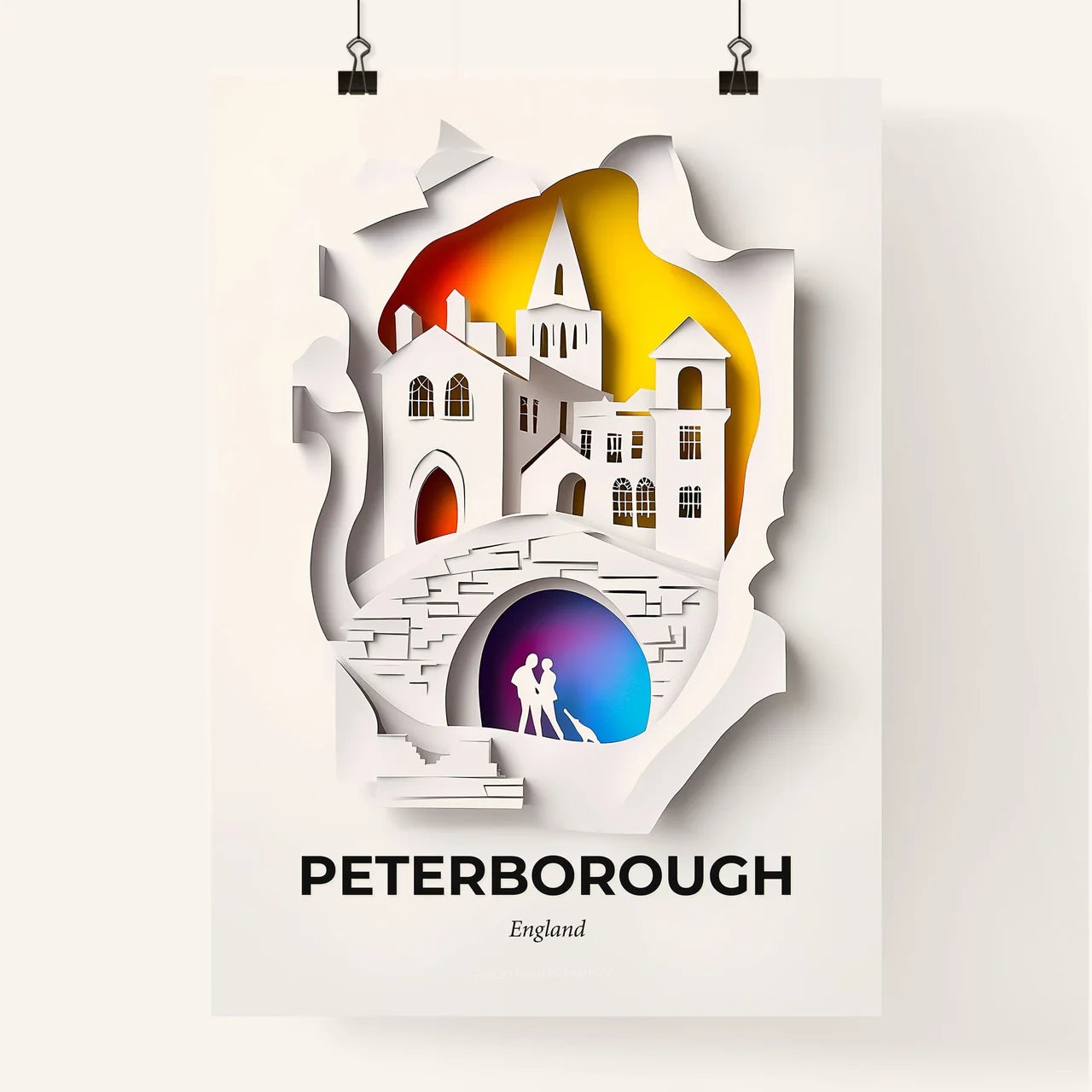 Vivid Peterborough, England, Colorful Poster
