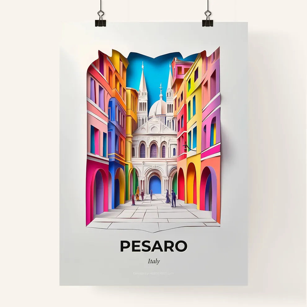 Vivid Pesaro, Italy, Colorful Poster