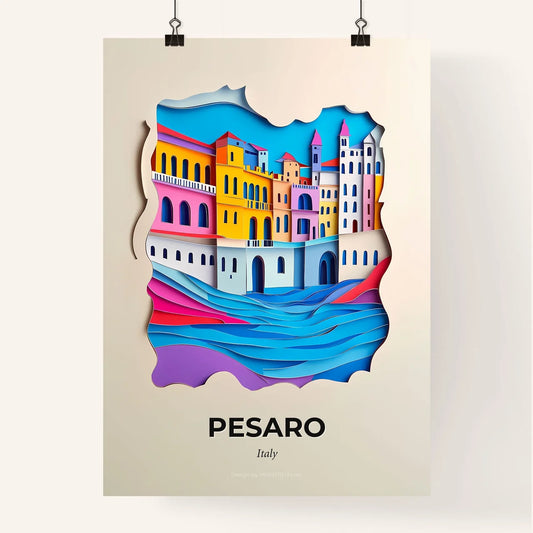 Vivid Pesaro, Italy, Colorful Poster