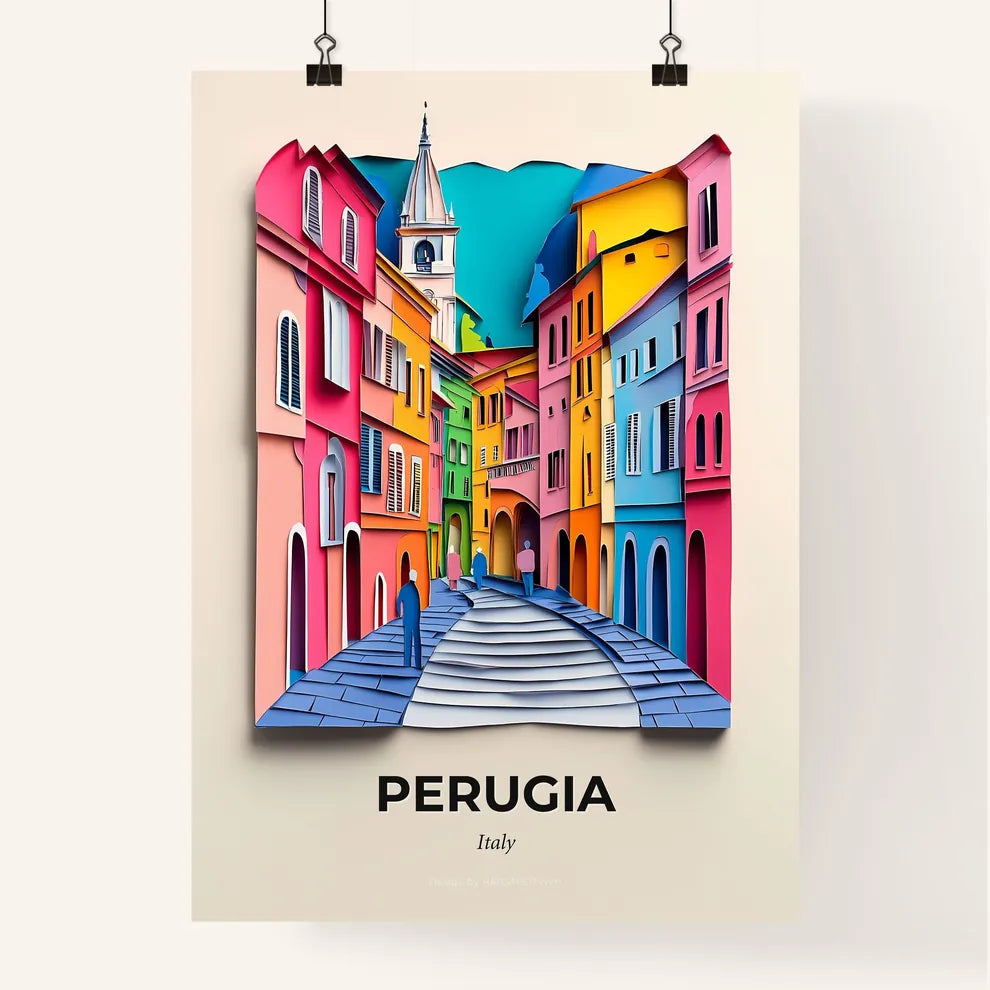 Vivid Perugia, Italy, Colorful Poster