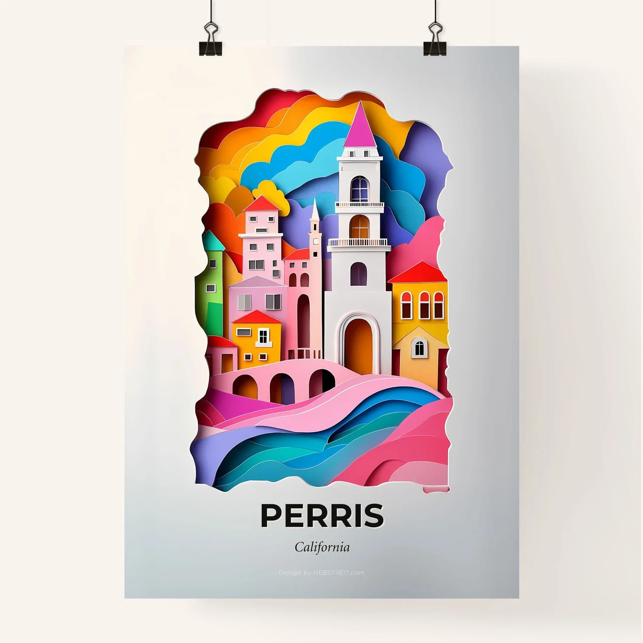 Vivid Perris, California, Colorful Poster
