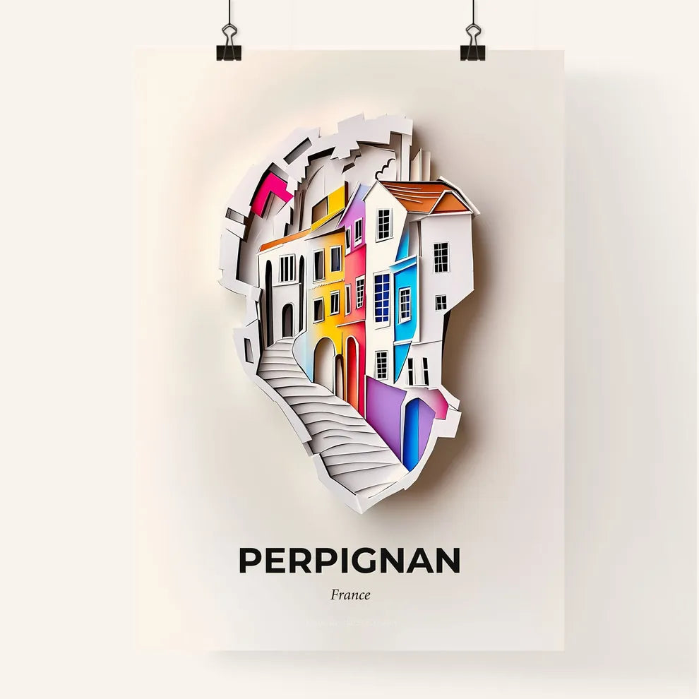 Vivid Perpignan, France, Colorful Poster