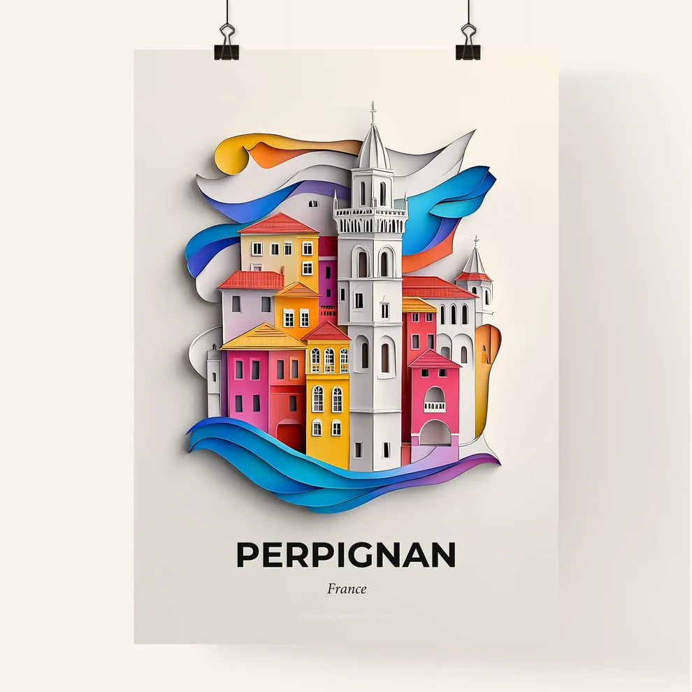 Vivid Perpignan, France, Colorful Poster