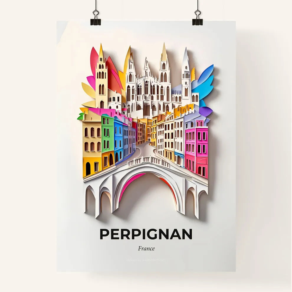 Vivid Perpignan, France, Colorful Poster
