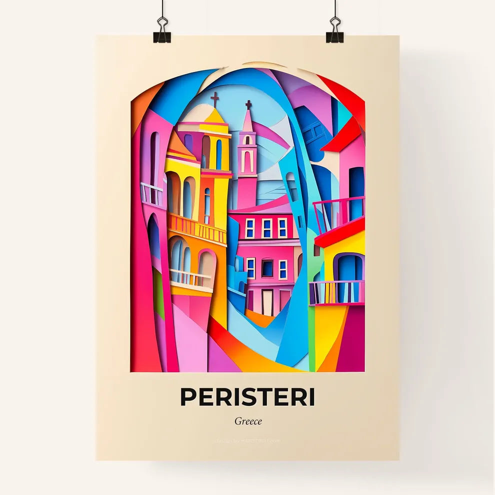 Vivid Peristeri, Greece, Colorful Poster