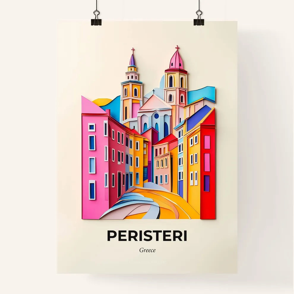 Vivid Peristeri, Greece, Colorful Poster