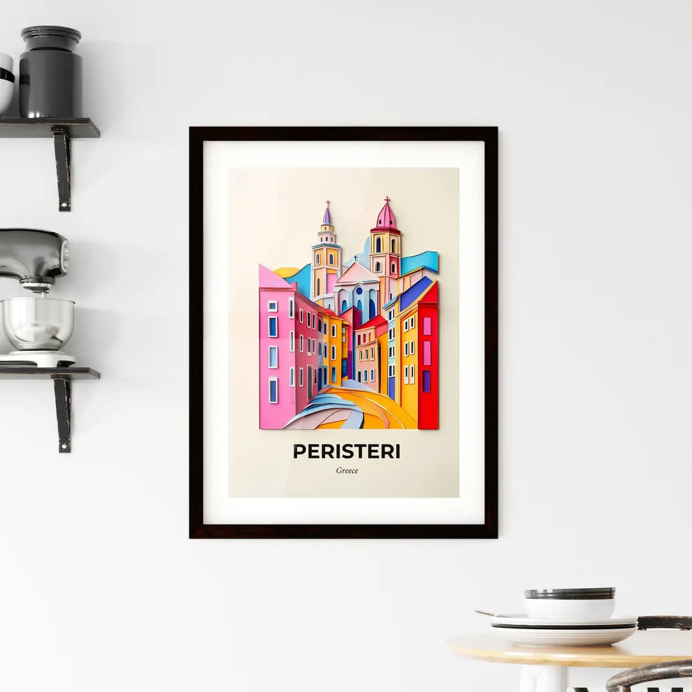 Vivid Peristeri, Greece, Framed Wall Art