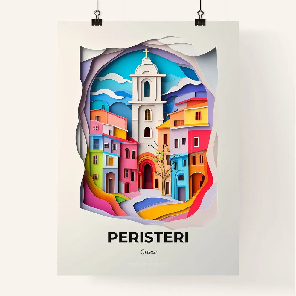 Vivid Peristeri, Greece, Colorful Poster