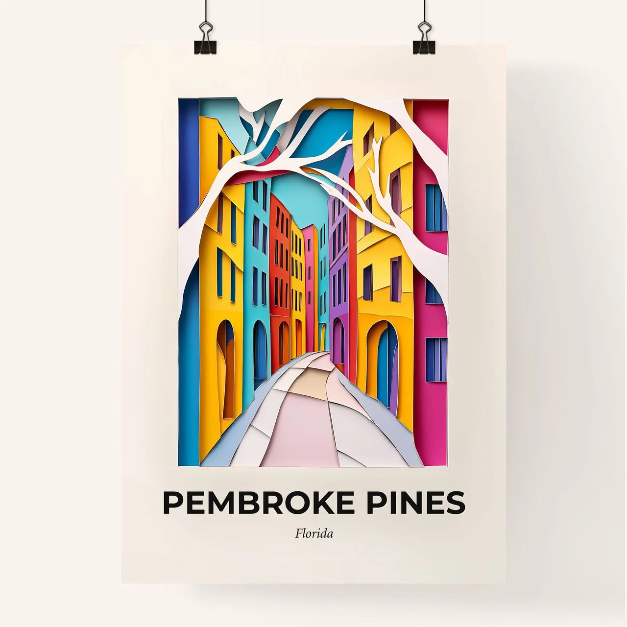 Vivid Pembroke Pines, Florida, Colorful Poster