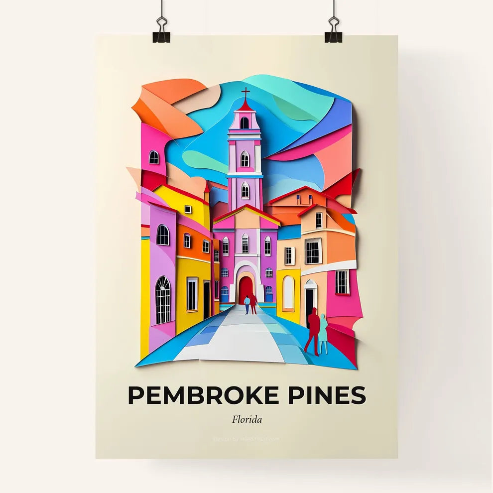 Vivid Pembroke Pines, Florida, Colorful Poster