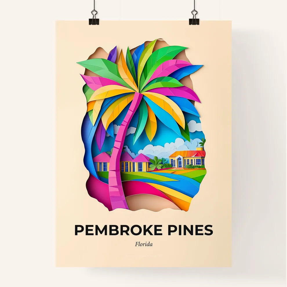 Vivid Pembroke Pines, Florida, Colorful Poster