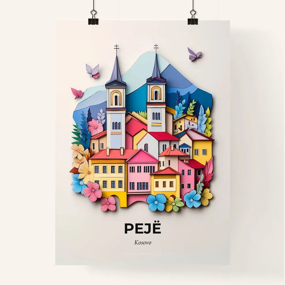 Vivid Pejë / Peć, Kosovo, Colorful Poster