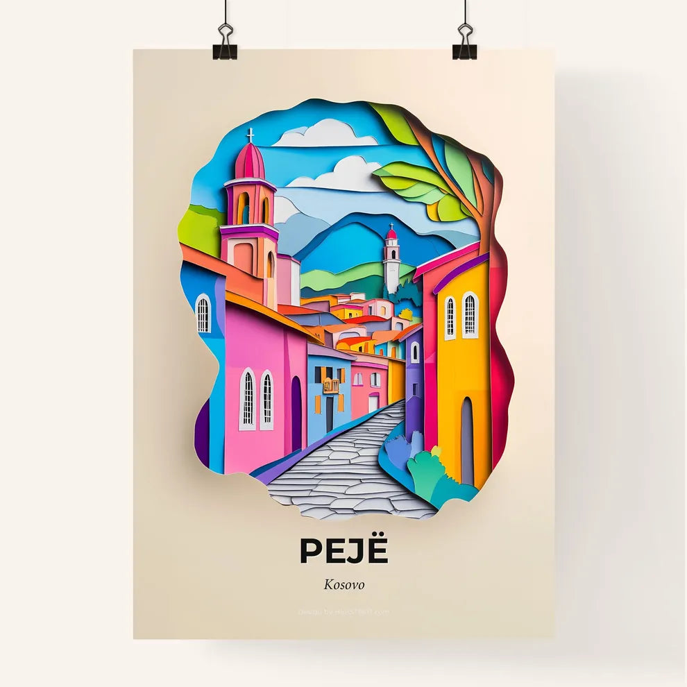 Vivid Pejë / Peć, Kosovo, Colorful Poster