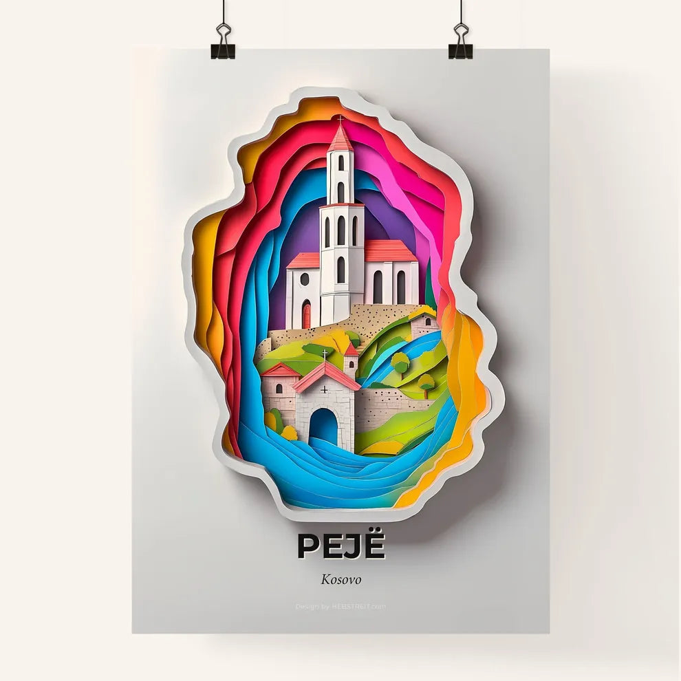 Vivid Pejë / Peć, Kosovo, Colorful Poster