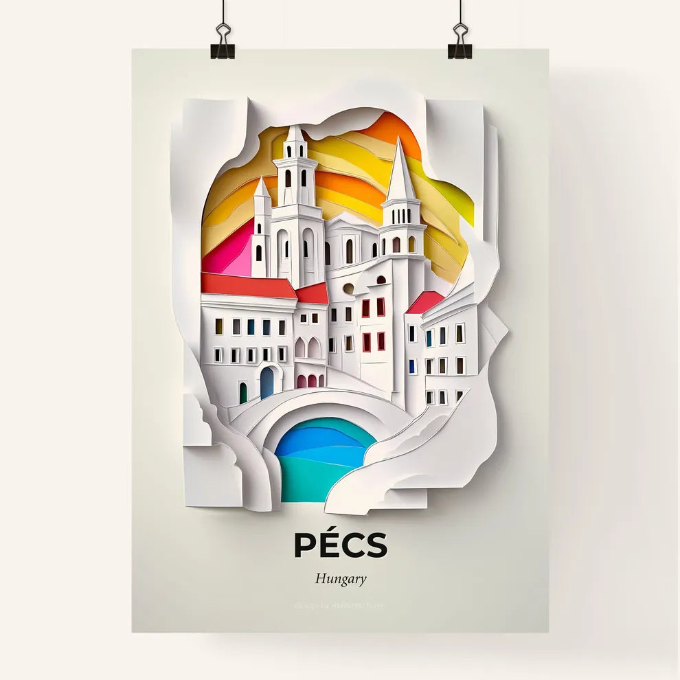 Vivid Pécs, Hungary, Colorful Poster