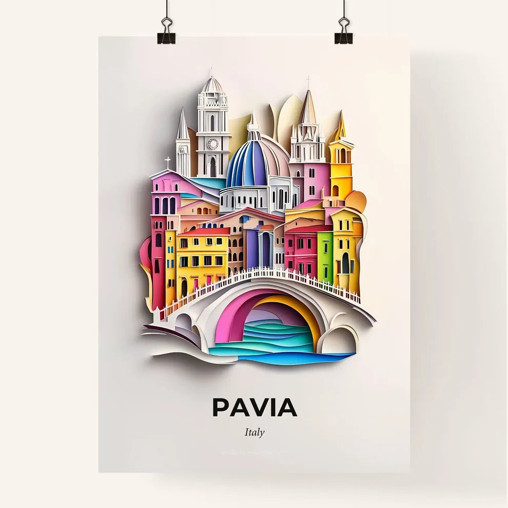 Vivid Pavia, Italy, Colorful Poster