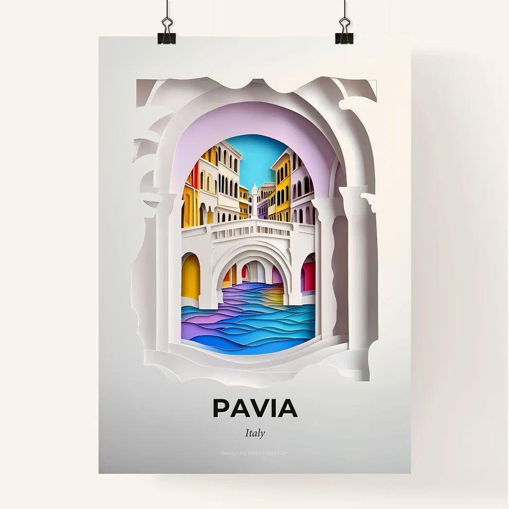 Vivid Pavia, Italy, Colorful Poster