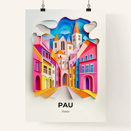 Vivid Pau, France, Colorful Poster
