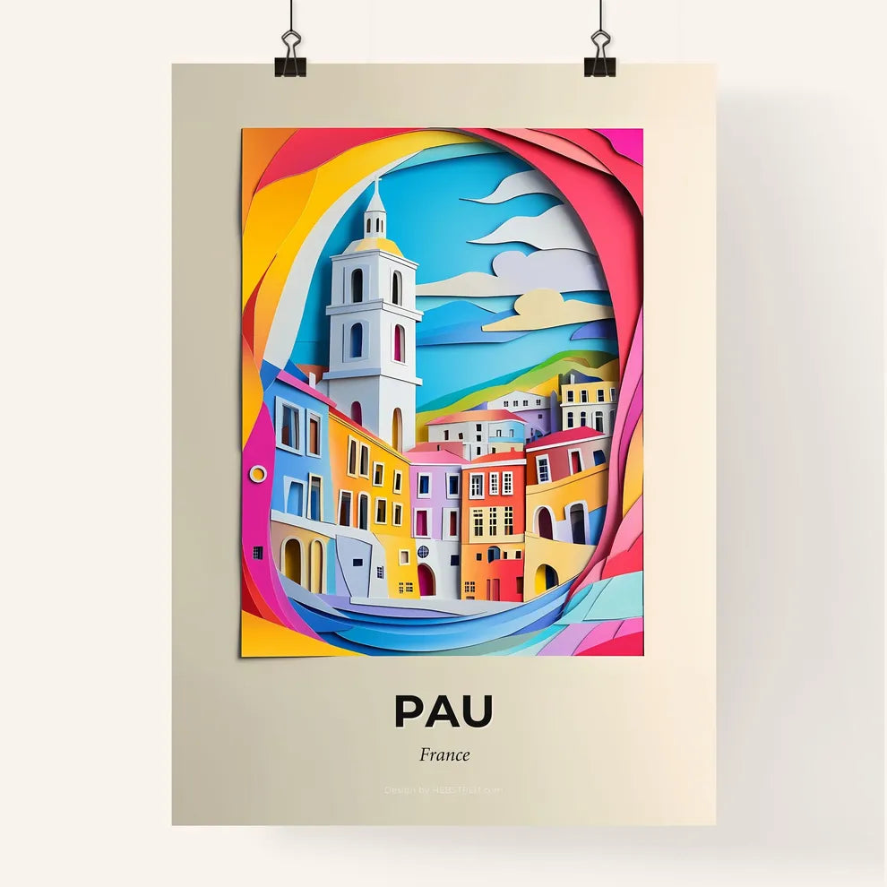 Vivid Pau, France, Colorful Poster